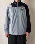 Adidas Track Jacket Grigia e Nera Vintage Uomo Y2K Full Zip Streetwear (M)