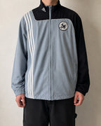 Adidas Track Jacket Grigia e Nera Vintage Uomo Y2K Full Zip Streetwear (M)