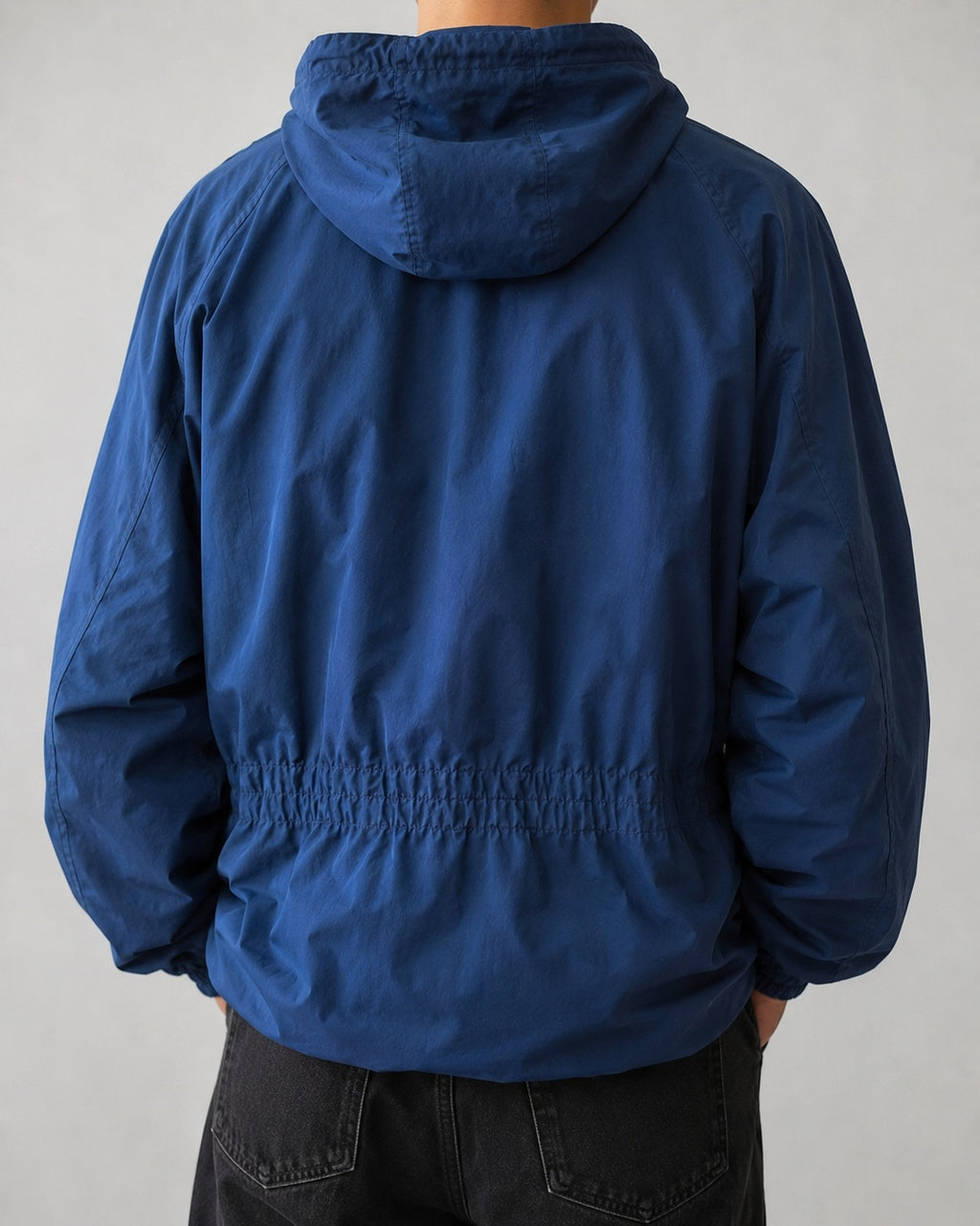 Valentino Vintage Windbreaker Blu Uomo Taglia M – Giacca 90s Tecnica con Cappuccio