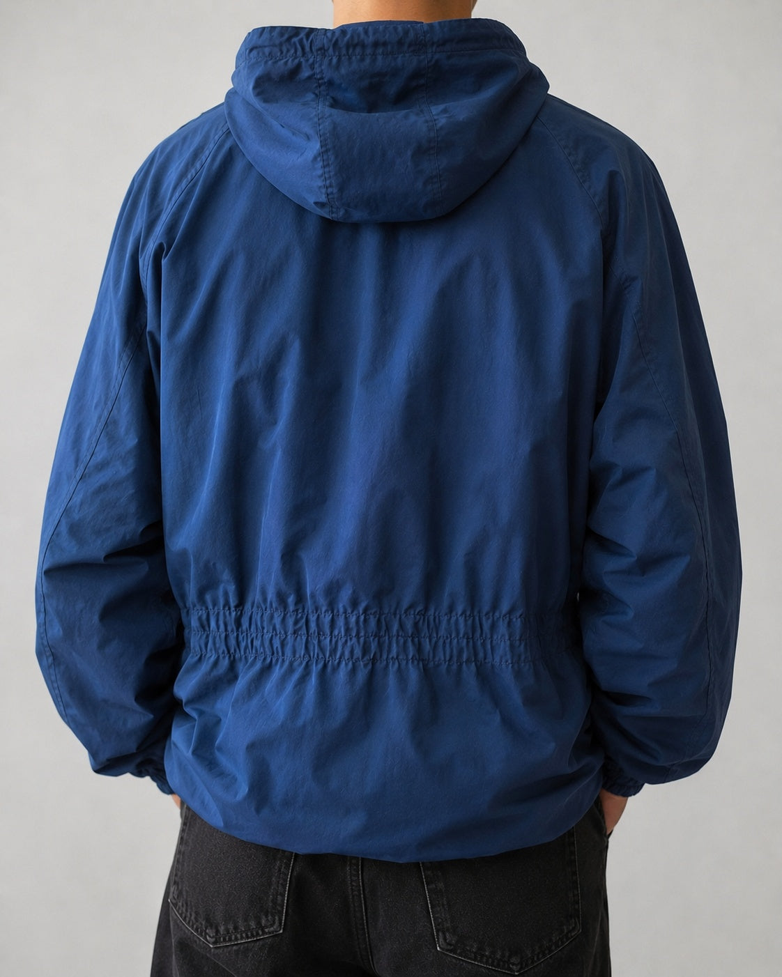 Valentino Vintage Windbreaker Blu Uomo Taglia M – Giacca 90s Tecnica con Cappuccio