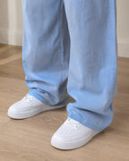 Pantaloni azzurri wide leg con elastico in vita Super Baggy Fit Light Pants Taglia Unica