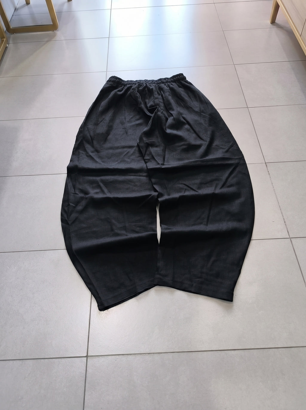 Pantalone uomo balloon Black / Nero misto lino wide leg Baggy Fit - Linen Pants Vintage Y2K
