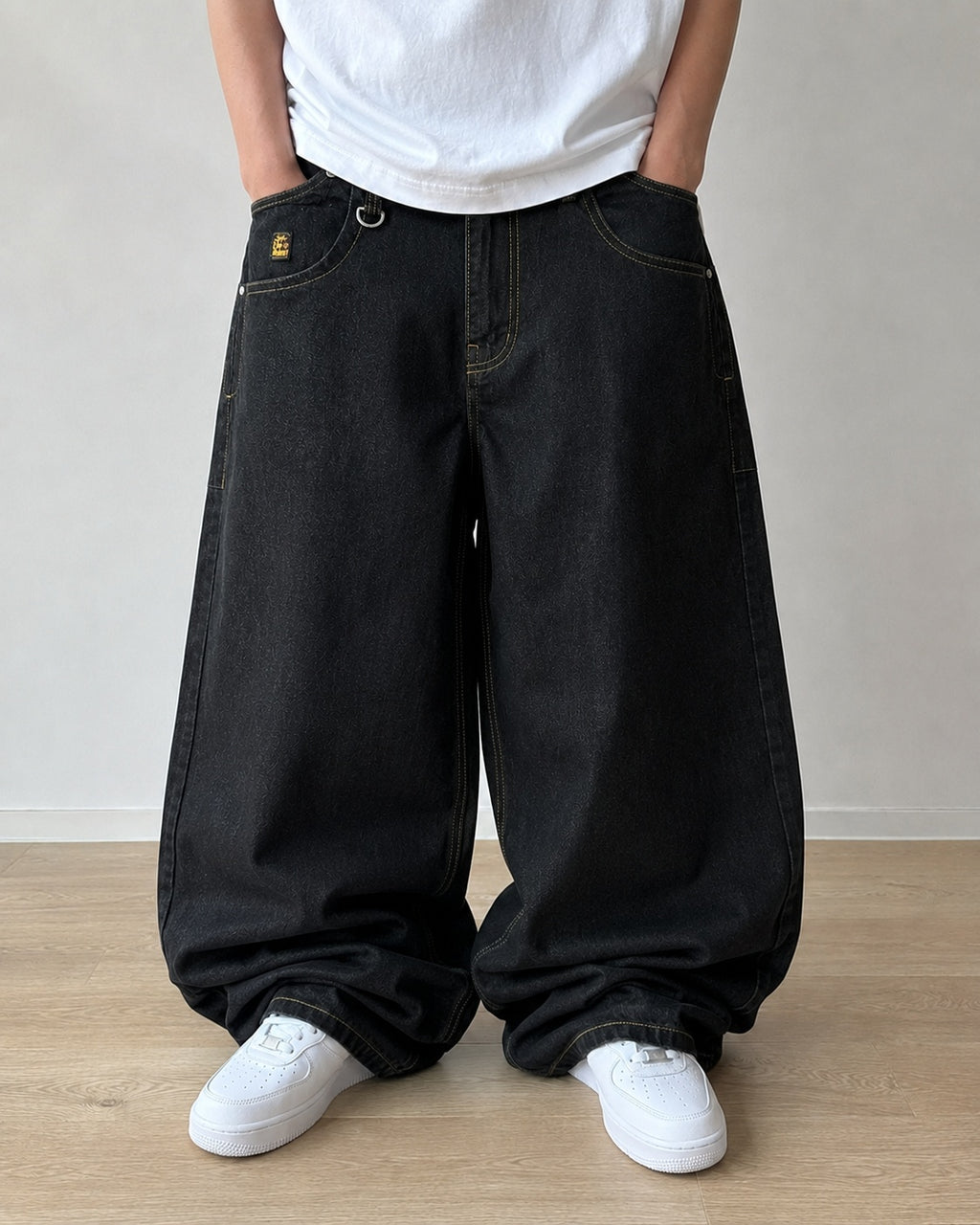 Denim JNCO Jeans Original Super Baggy Fit Embroidered American Hip-Hop (L)