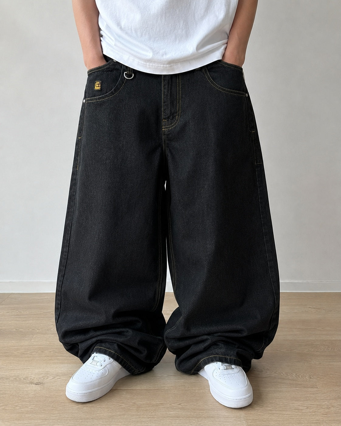 Denim JNCO Jeans Original Super Baggy Fit Embroidered American Hip-Hop (L)