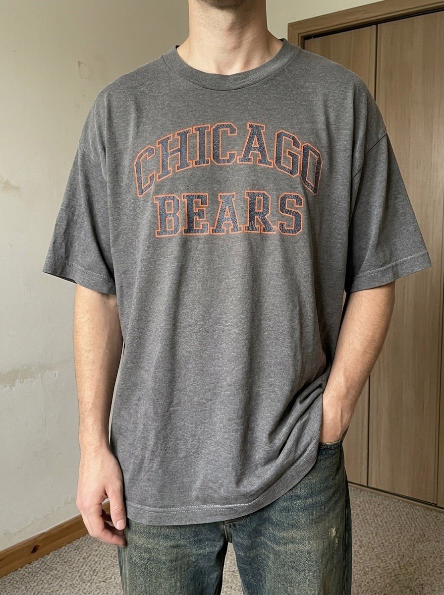T-Shirt NFL Chicago Bears Grigio Piombo Fit Oversize (L)