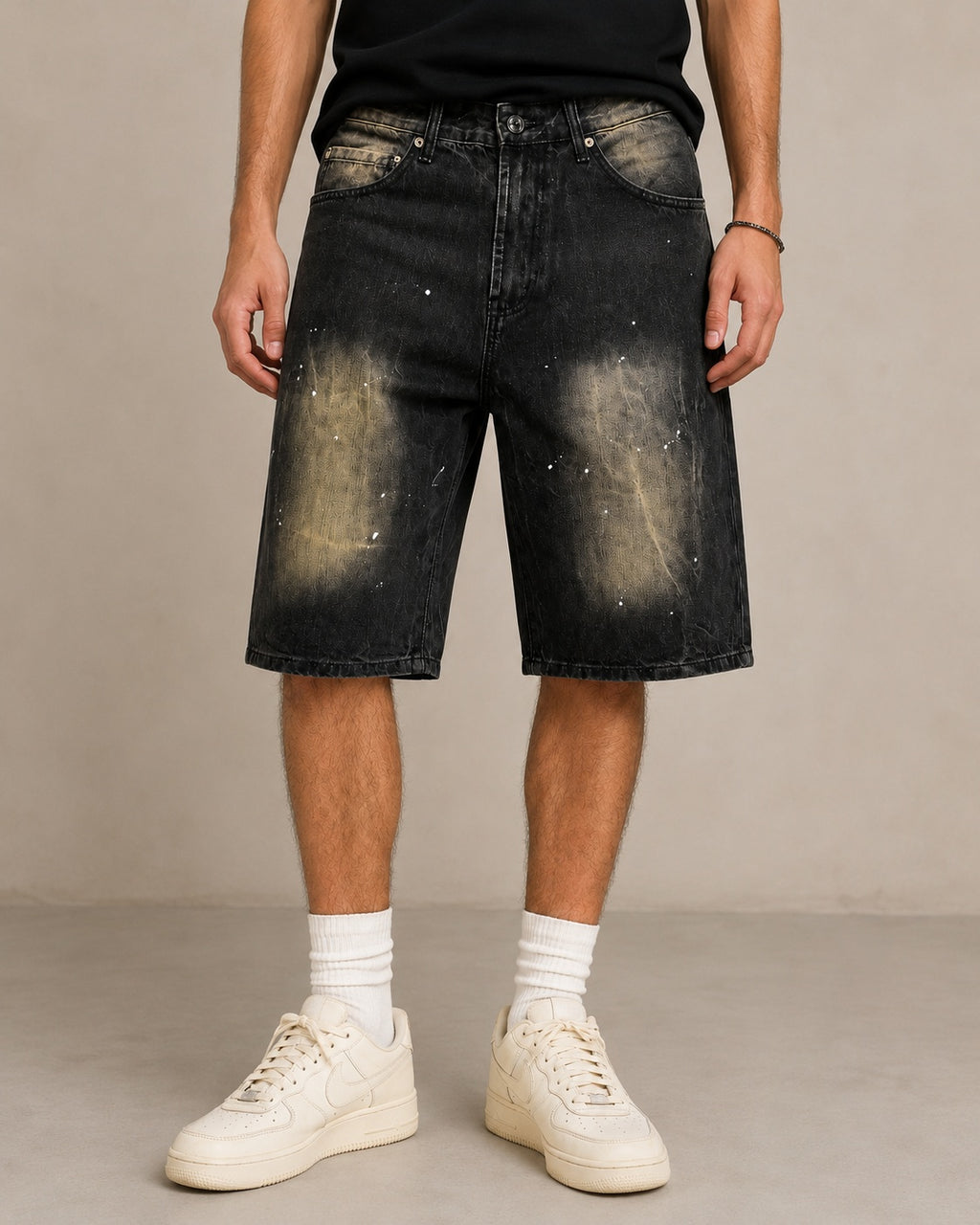 Denim Jeans Jorts Black Vintage Y2K Washed Sand