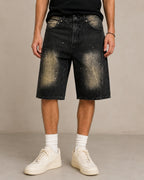 Denim Jeans Jorts Black Vintage Y2K Washed Sand