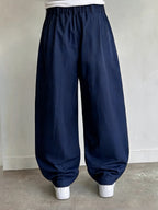 Pantalone Blu Navy balloon baggy fit uomo vintage Y2K elegante streetwear