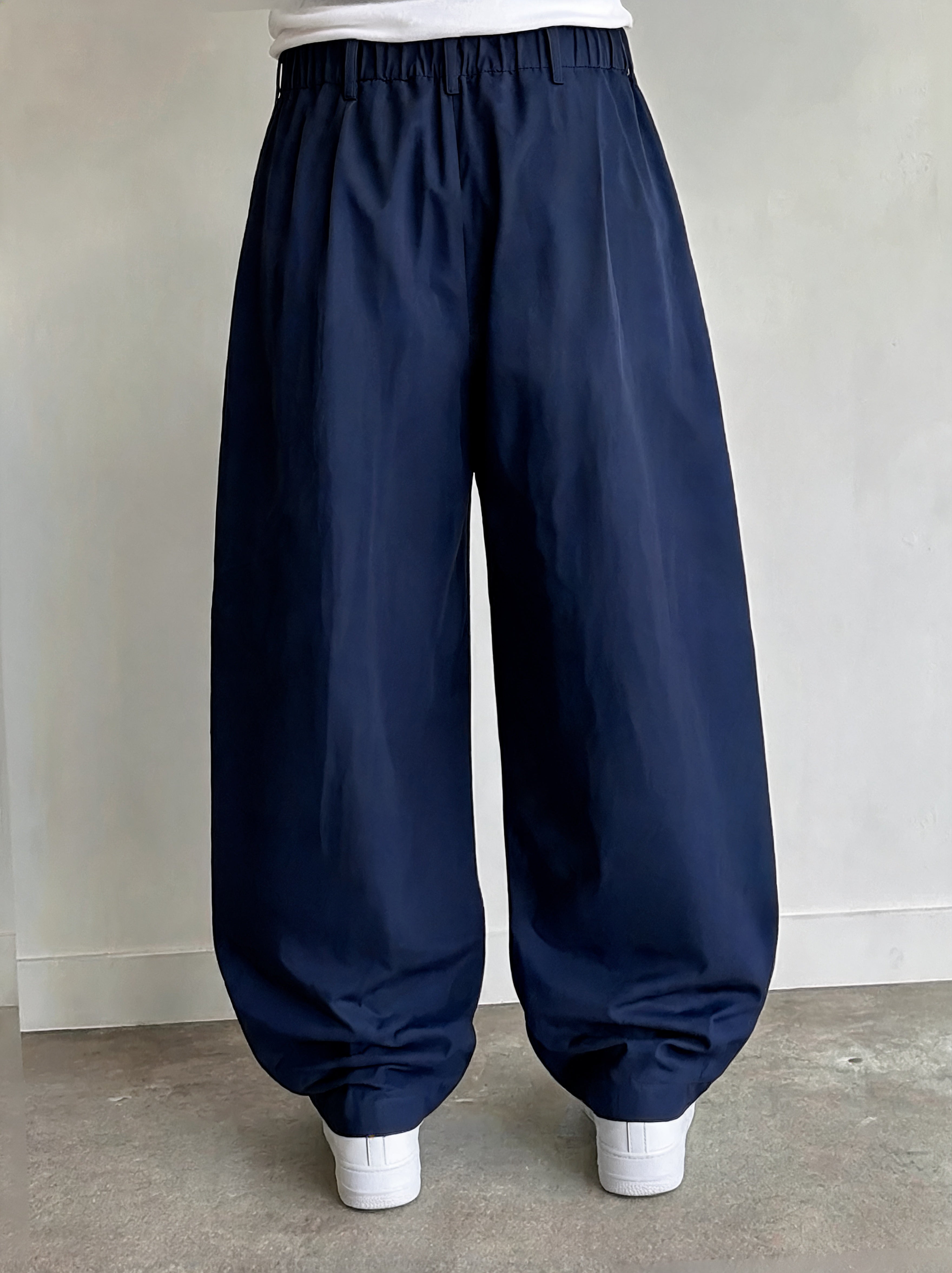 Pantalone Blu Navy balloon baggy fit uomo vintage Y2K elegante streetwear
