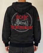 Felpa AC/DC uomo L zip hoodie camouflage vintage rock