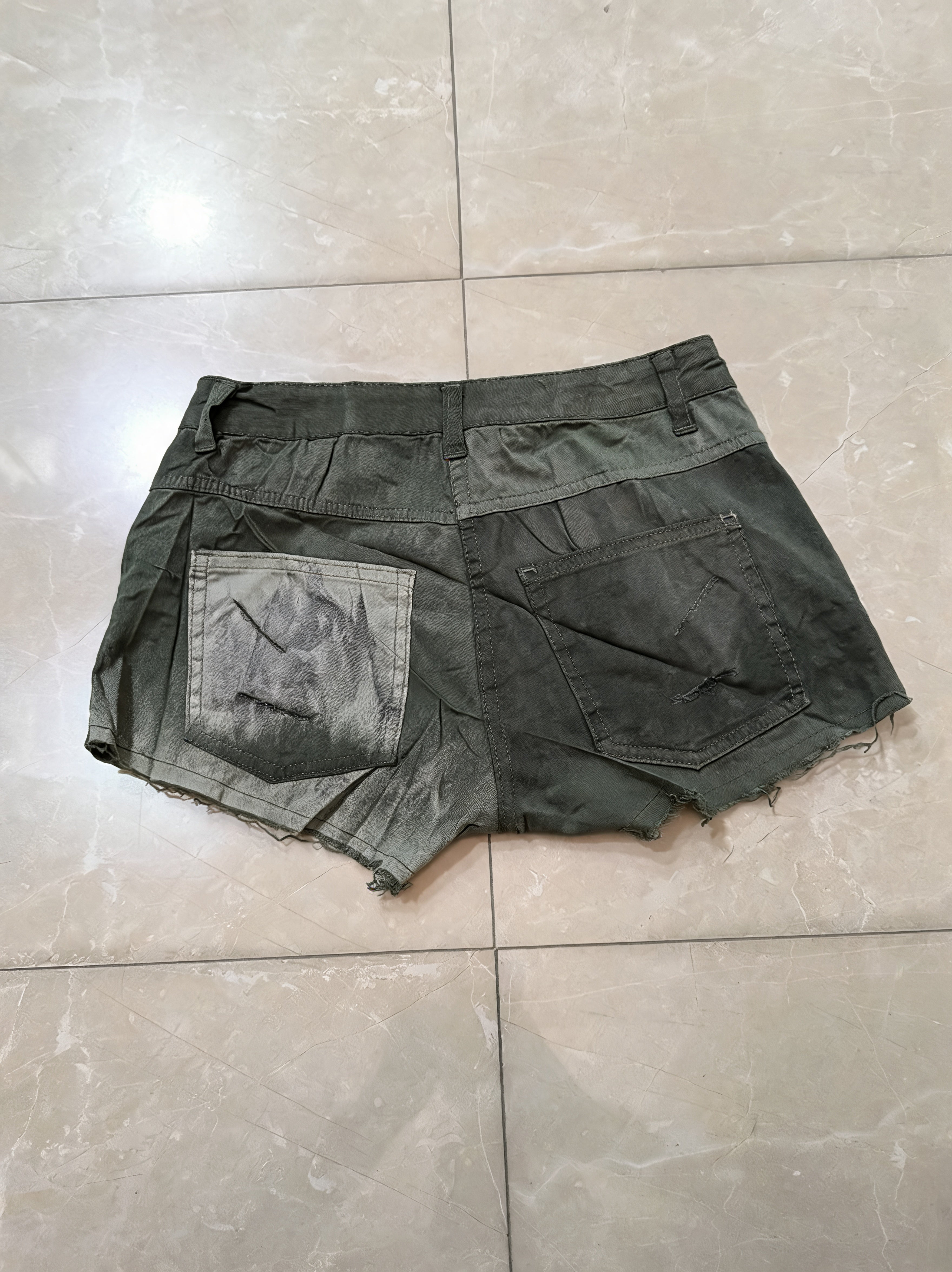 Denim Cotton Mini Shorts Donna con Perle Particular Vintage Y2K Women Mini Jeans