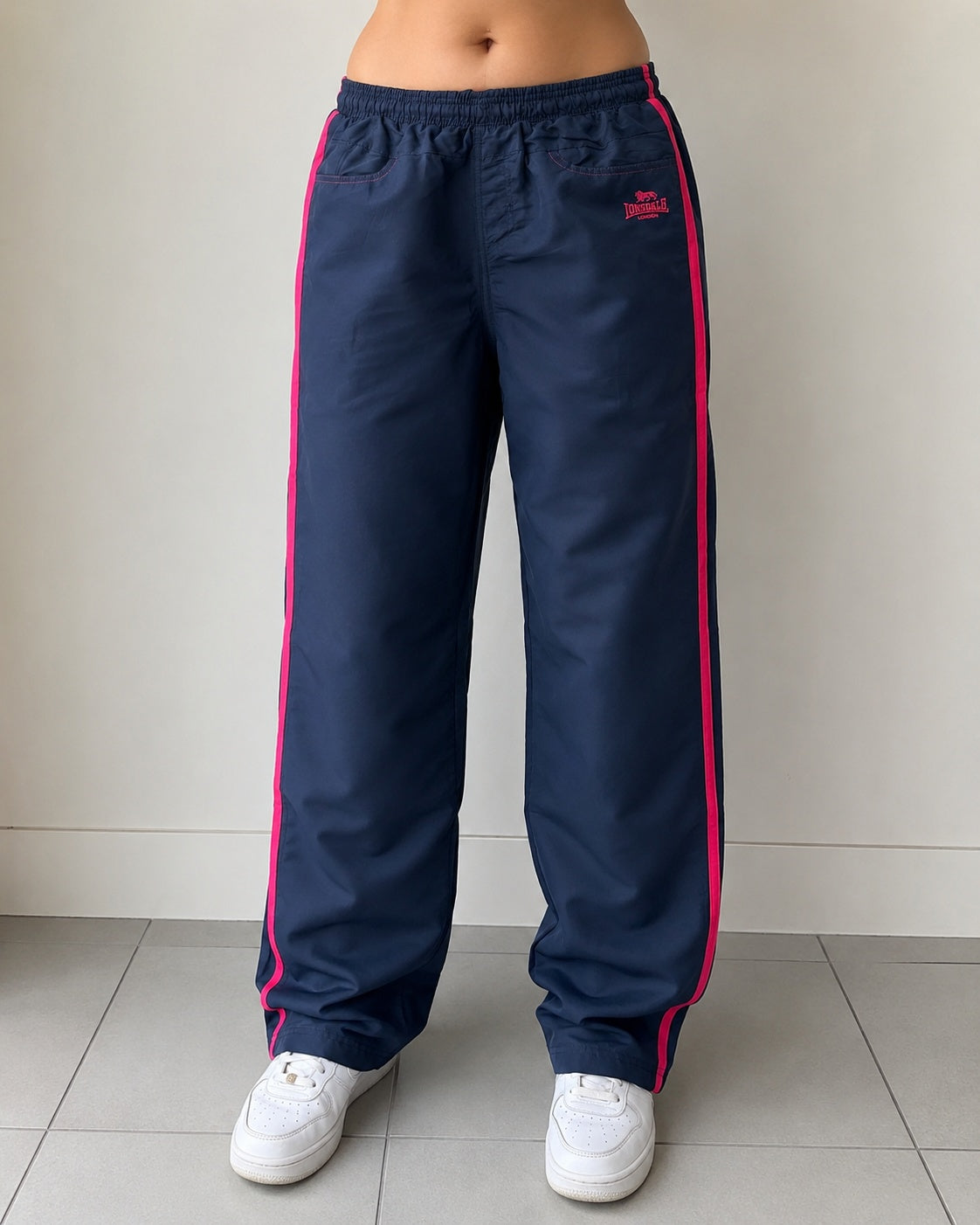 TrackPants Everlast Blu / Rosa Super Baggy Acetato da Donna (S)