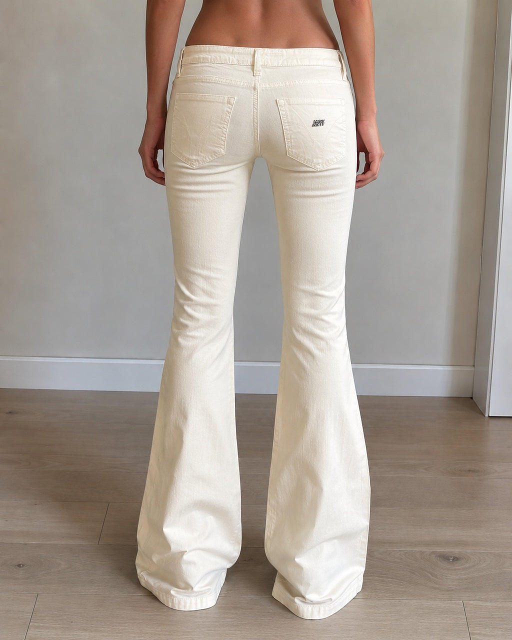 Miss Sixty pantaloni donna XXS panna low waist flare Y2K nuovi con cartellino
