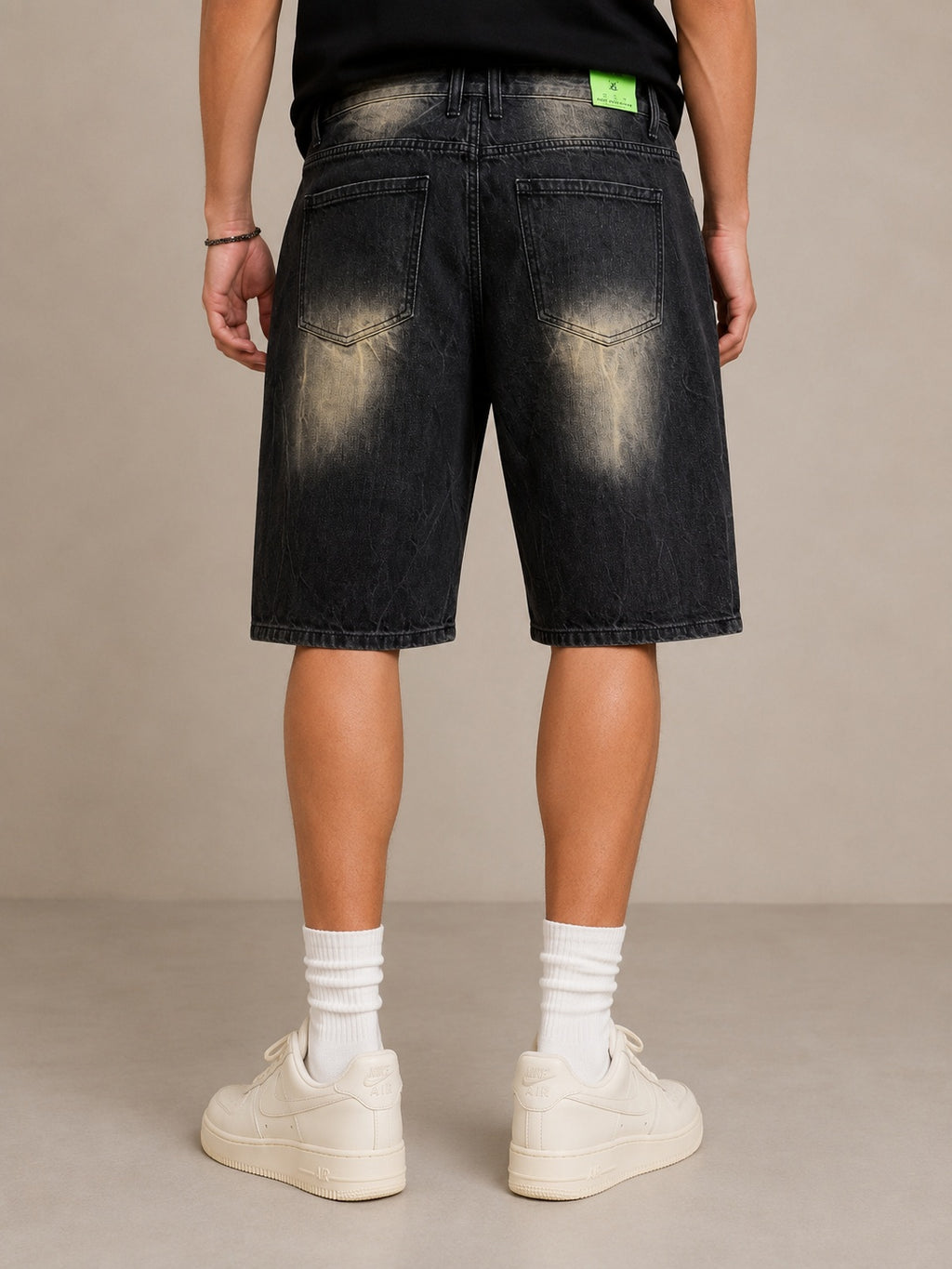 Denim Jeans Jorts Black Vintage Y2K Washed Sand