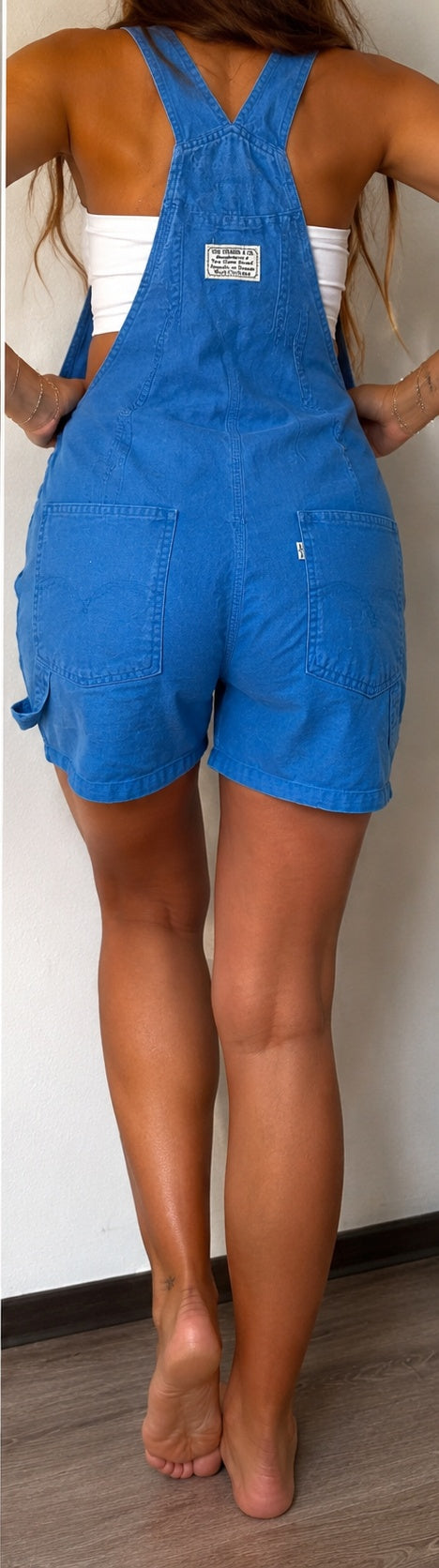 Salopette Corta Levi's Blu Elettrico | Denim Estate Donna Vintage Y2K (L)