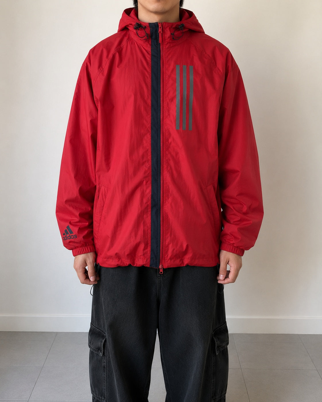 Adidas Track Jacket Rossa Uomo L Vintage Y2K Full Zip Sportiva Streetwear