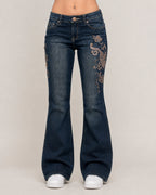 Denim Jeans Embroidered Particular Bootcut Flared Jeans Y2K (XS)