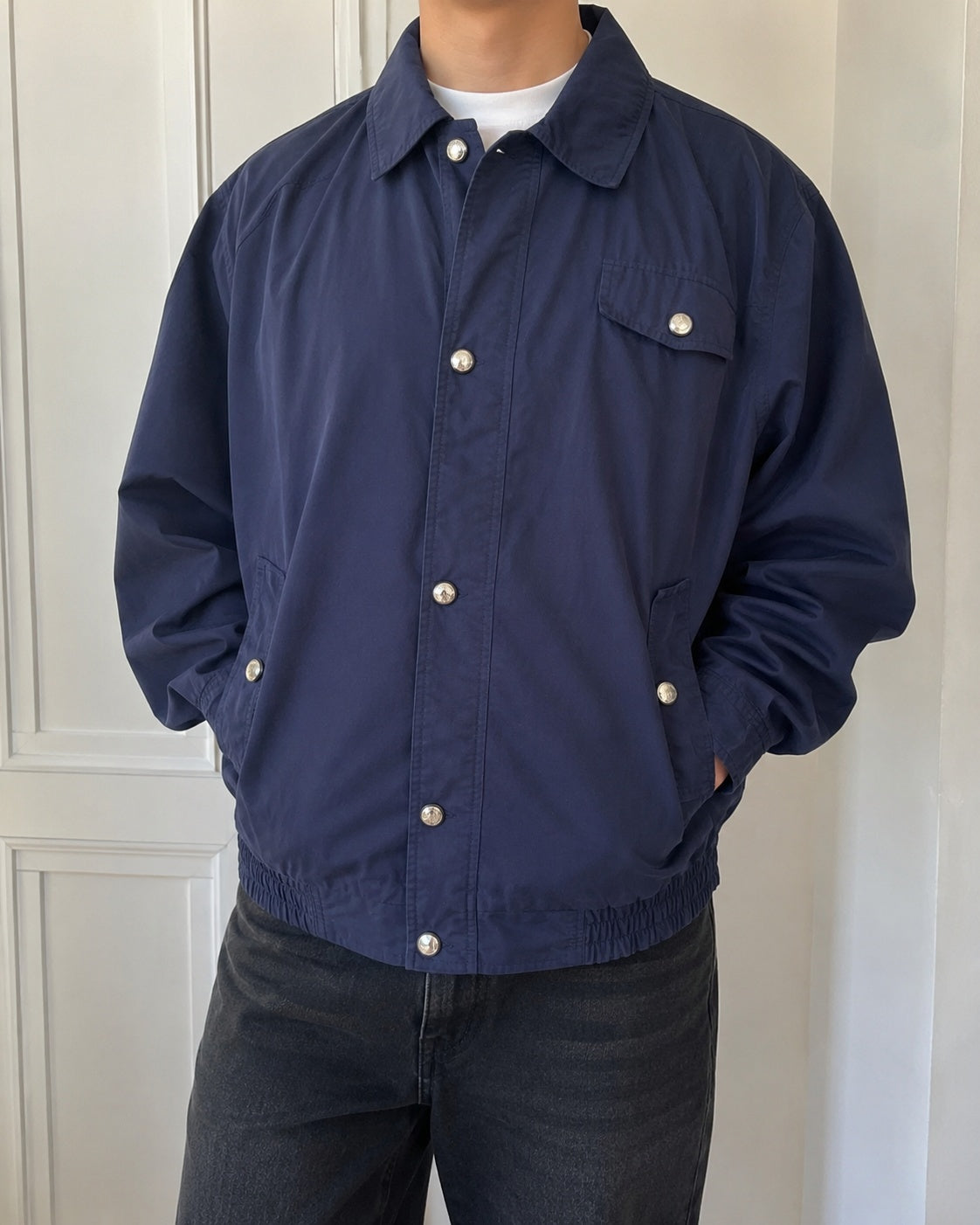 Giacca London Fog vintage blu navy Harrington uomo (M)