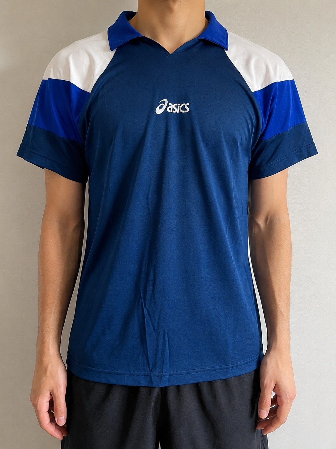 T-Shirt Asics Oversize Blu Marino anni 2000 (L)