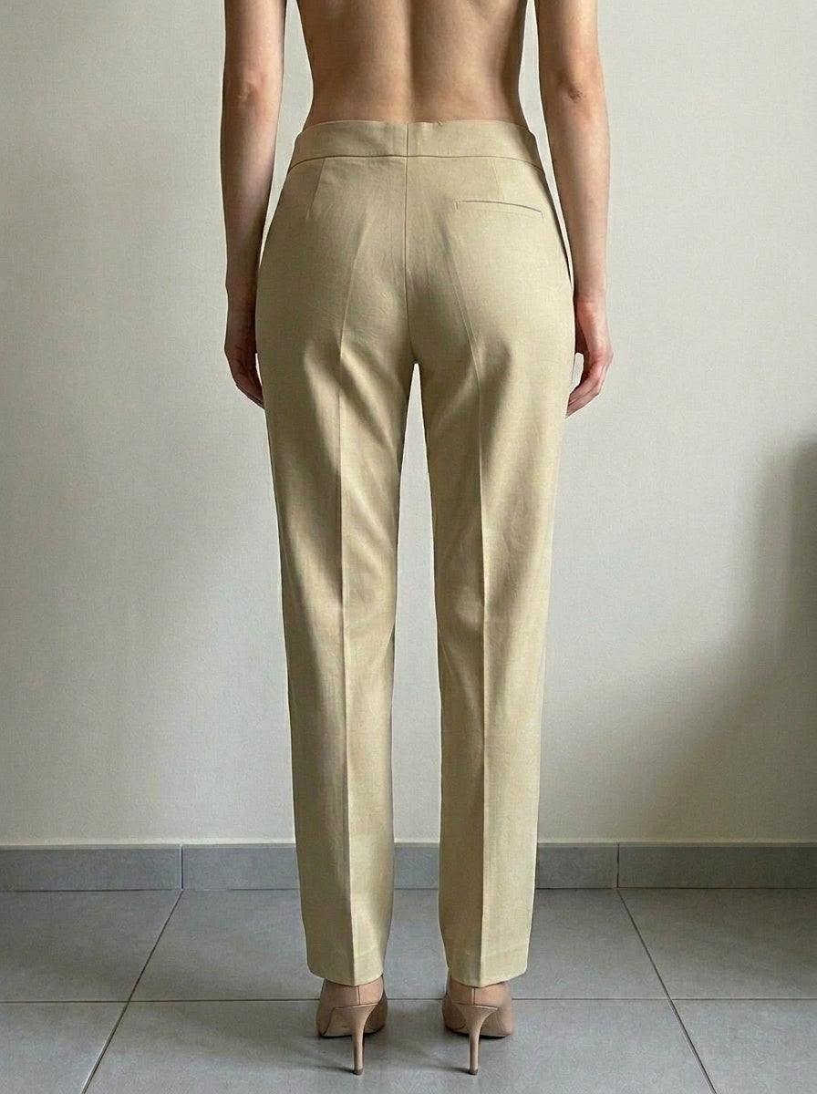 Pantaloni Classici Ralph Lauren Beige con Piega Centrale (L) da Donna