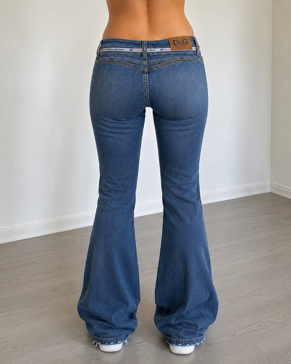 Denim Jeans Dolce E Gabbana D&G Y2K Vintage Super BootCut Flare Fit Low Waist Da Donna (M)