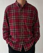 Camicia Chaps Ralph Lauren vintage tartan rossa oversize (L)