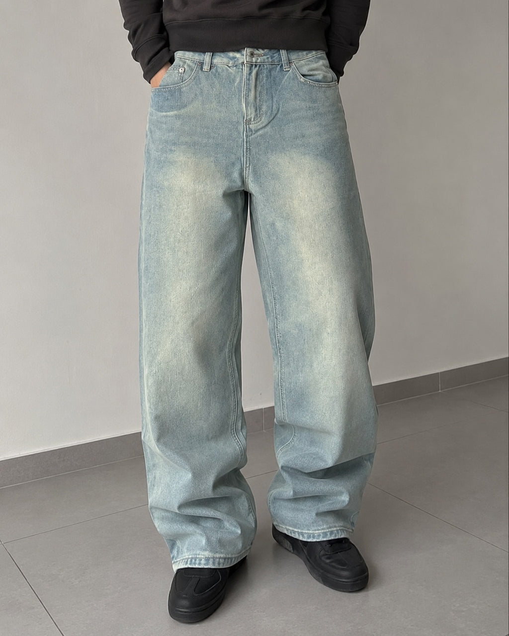 Denim Jeans Stone Wash Baggy Fit (XS)
