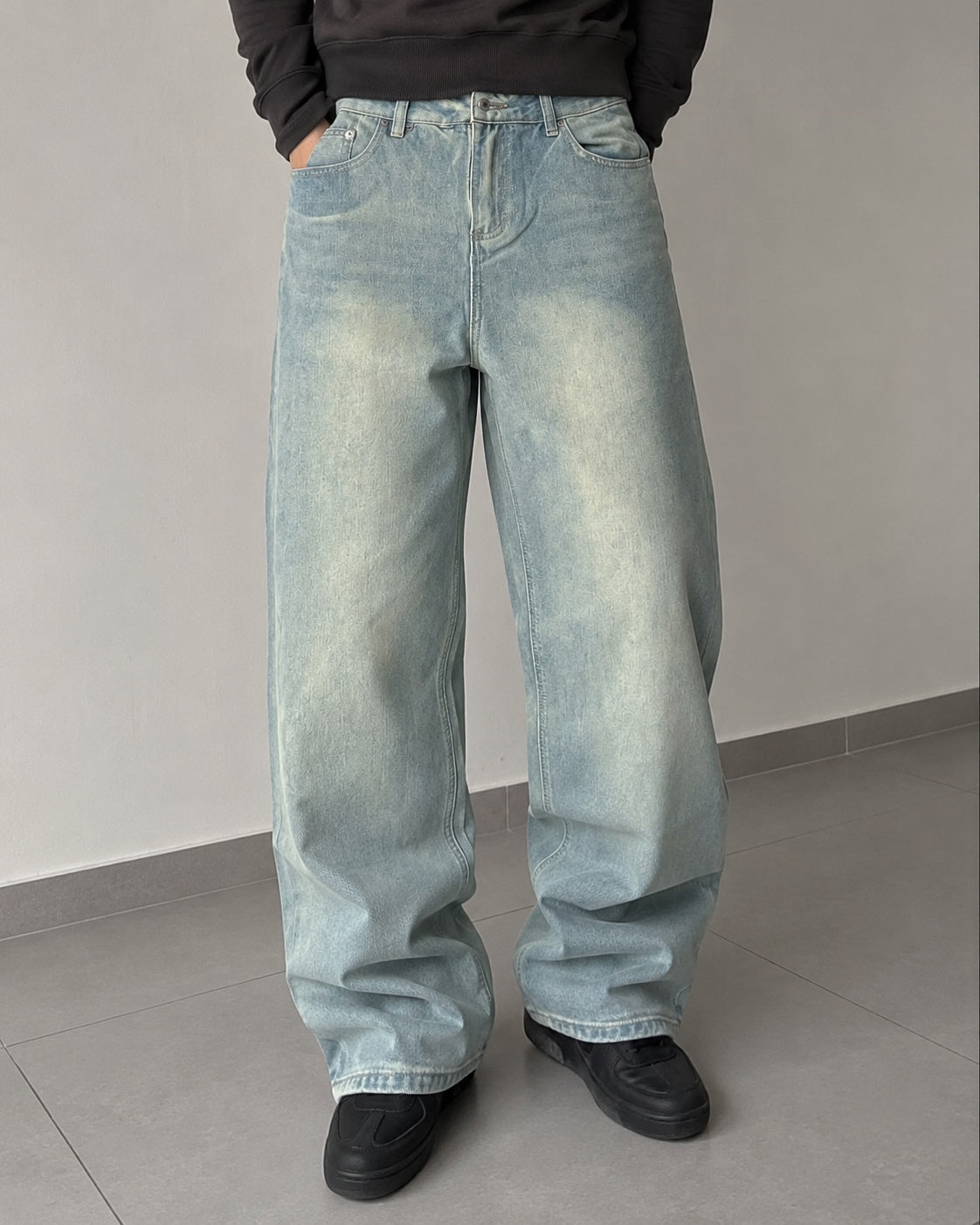 Denim Jeans Stone Wash Baggy Fit (XS)