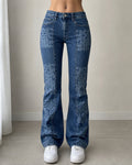 Denim Jeans Straight / Flared Fit Japan Style Printed (XXS)