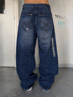 Jeans ENYCE uomo baggy wide leg blu Y2K vintage streetwear