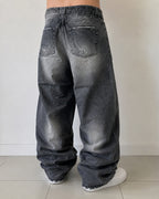 Denim Jeans Baggy Fit Particular con Abrasione (L)