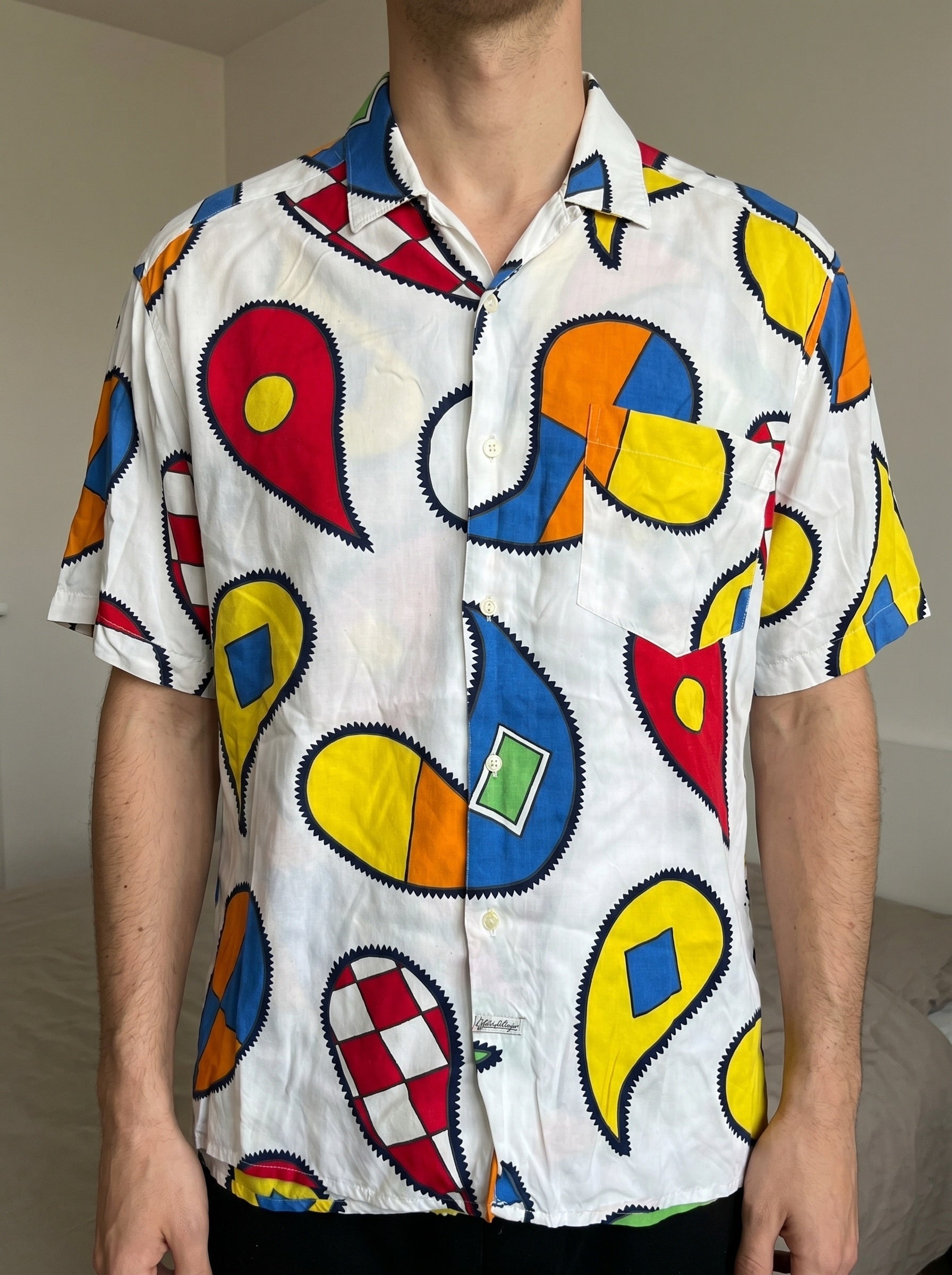 Camicia a Mezze Maniche Castelbajac con Fantasia A Quadri MultiColor (M)
