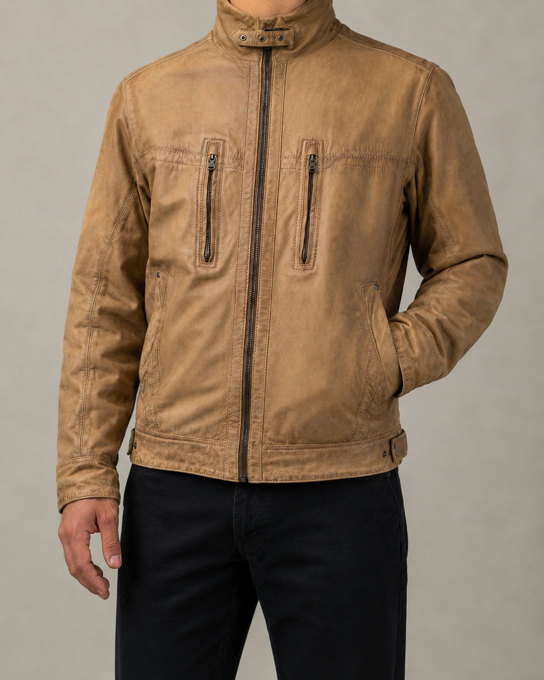 Real Leather Jacket Bomber Vintage Y2K - Aviatore in Vera Pelle Boxy Fit Oversize (M)