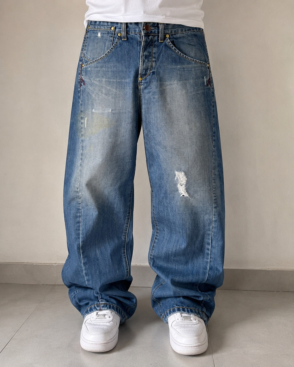 Jeans Levi’s Engineered uomo baggy wide leg denim Y2K vintage (L)