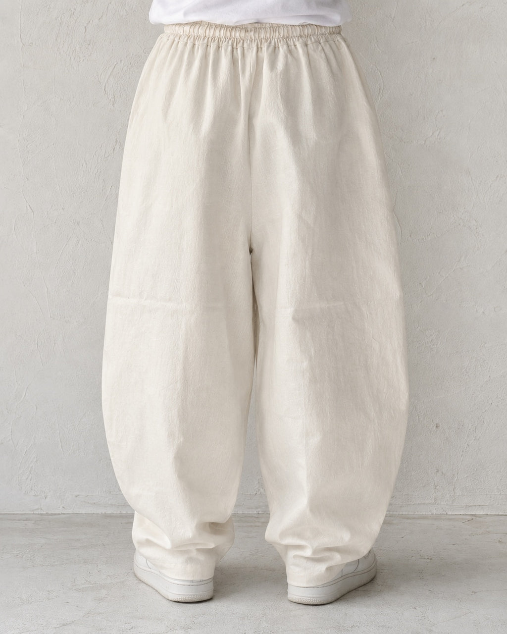 Pantalone uomo balloon Beige misto lino wide leg Baggy Fit - Linen Pants Vintage Y2K
