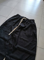 Pantalone uomo balloon Black / Nero misto lino wide leg Baggy Fit - Linen Pants Vintage Y2K