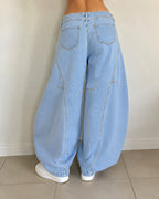 Baggy Jeans Super Balloon Fit - Light Blue Denim Da Donna