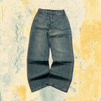 Denim Jeans Baggy Fit Embroidered "V" Blu wash (XS)