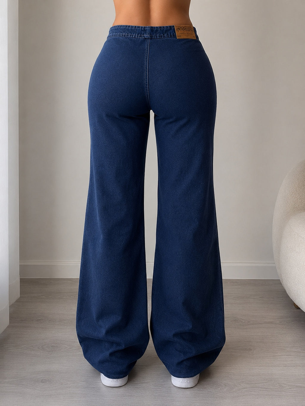 Denim Jeans Dark Blue Bootcut Fit Baggy (S)