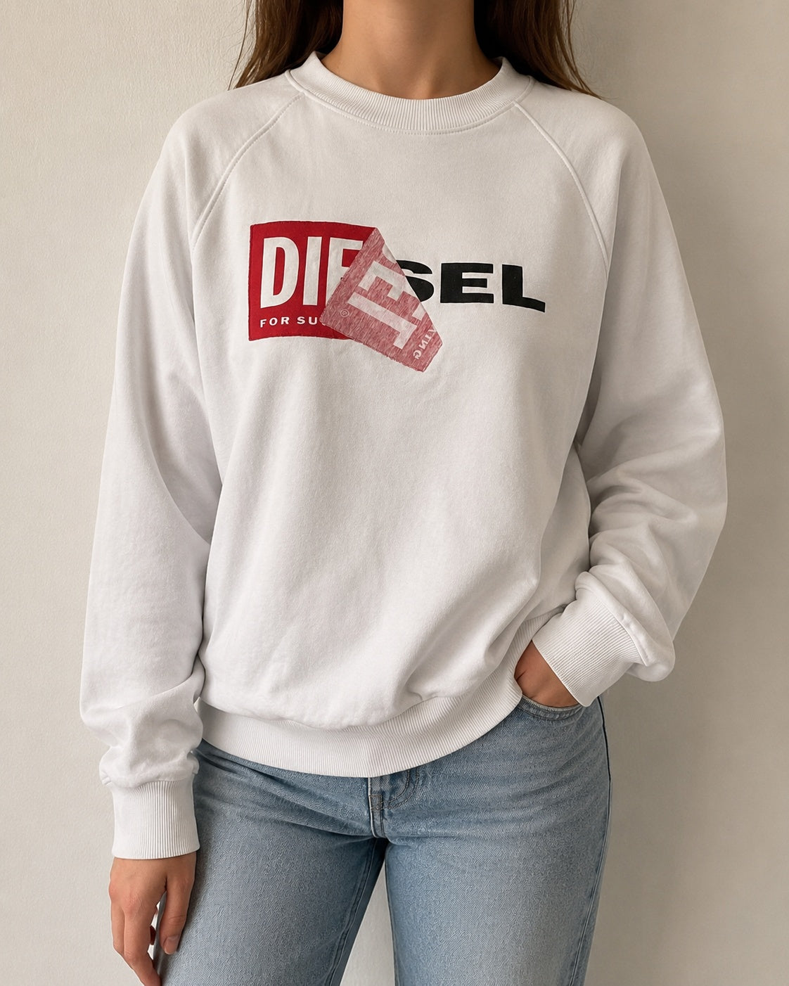 Felpa Girocollo Diesel anni 2000 Oversize Boxy Fit (S)