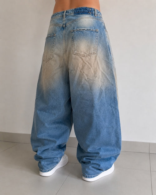 Denim Jeans Baggy Fit Balloon Lavaggio "Sporco" (M)