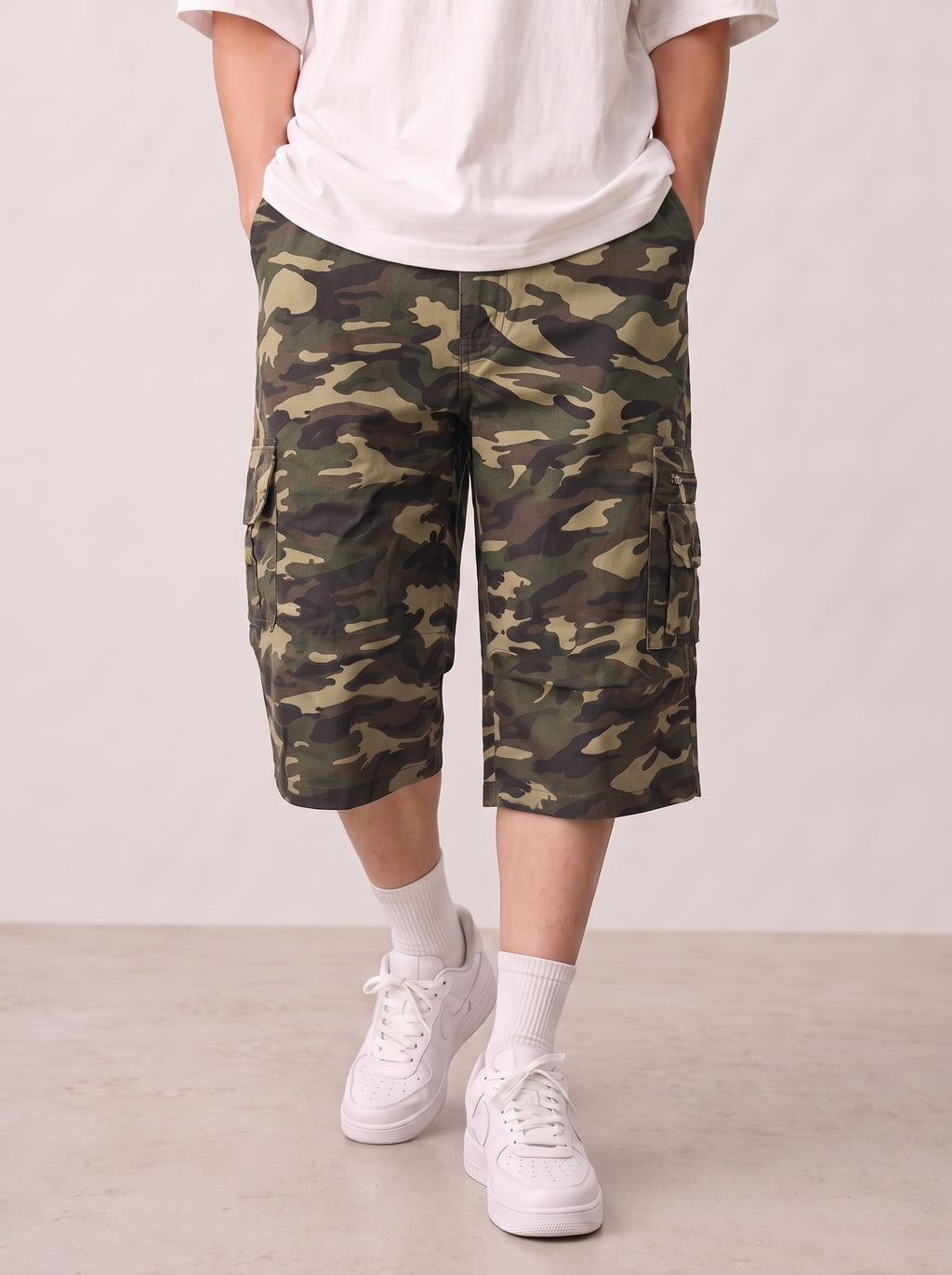 Bermuda cargo camouflage baggy vintage Y2K Jorts "Green"