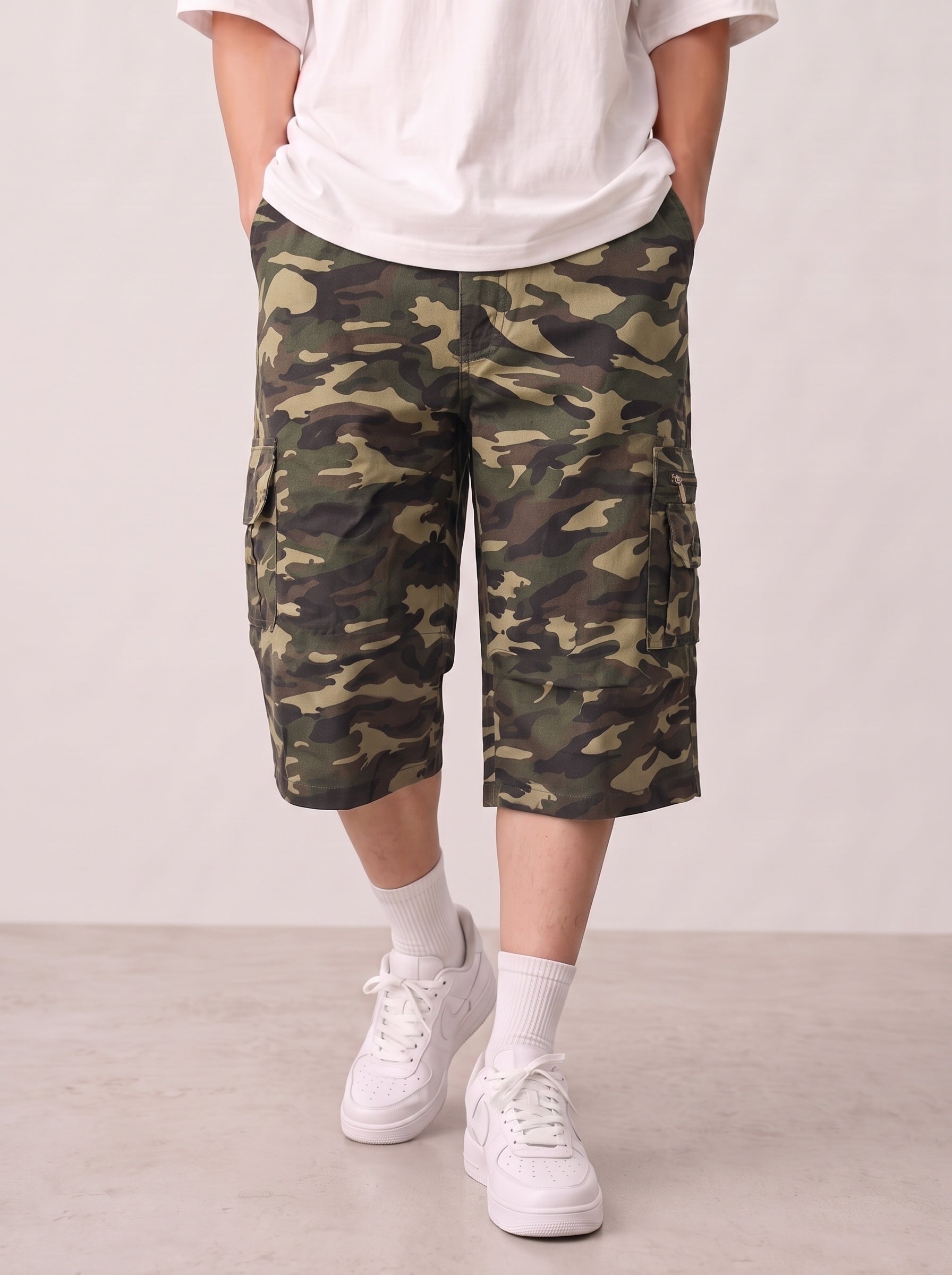 Bermuda cargo camouflage baggy vintage Y2K Jorts "Green"