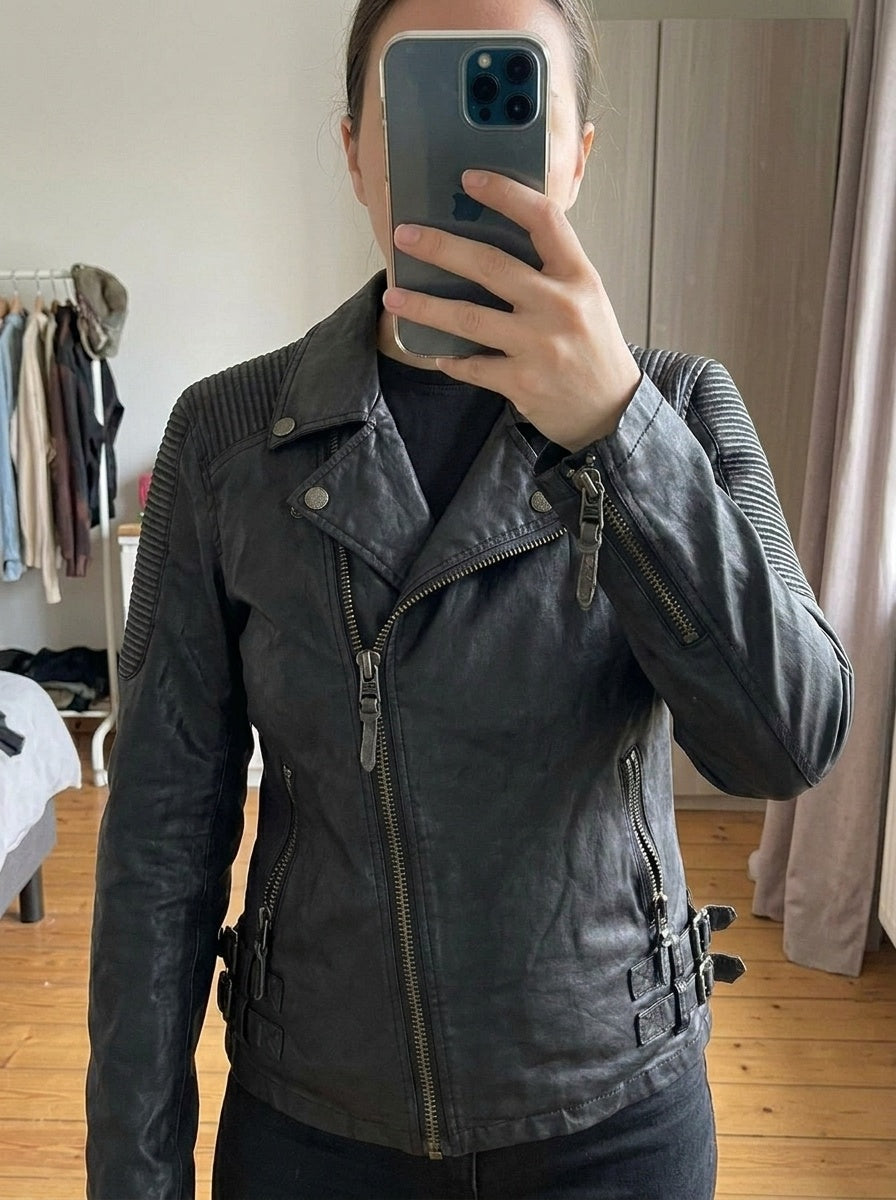Harley-Davidson Leather Jacket - Vintage Y2K Biker Moto - Size (S) da Donna
