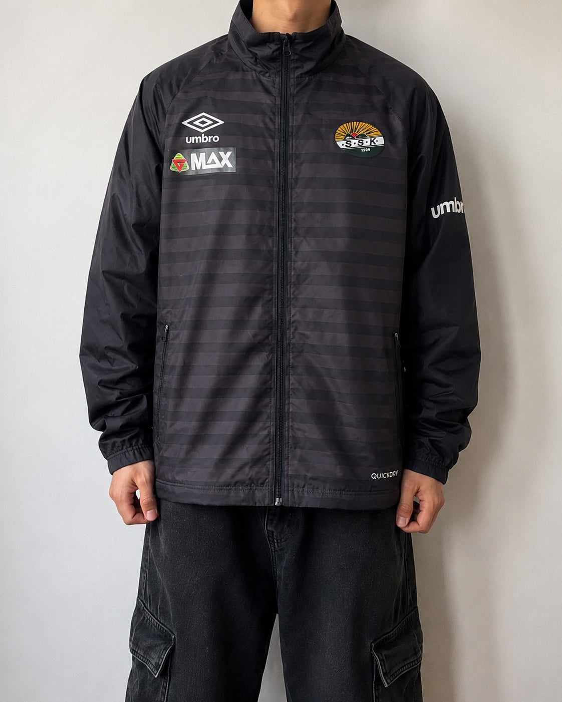 Umbro Track Jacket Marrone Vintage Uomo M/Y2K Zip Streetwear Retro