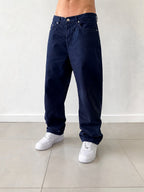 Jeans uomo Burberry London taglia 34 blu navy baggy loose fit (L)
