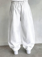 Pantalone Bianco balloon baggy fit uomo vintage Y2K elegante streetwear