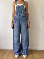 Salopette Jeans Donna Wide Leg Vintage Y2K Denim Baggy (S)