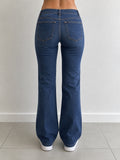 Denim Jeans Bootcut Simple Flared Blu Jeans (XXS)
