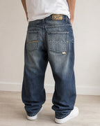 Denim Baggy Fit Enyce Blu Wash Embroidered (S)